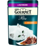 Gourmet Perle (Гурме Перл) Консервований порційний повнораціонний корм для дорослих котів з качкою. Міні філе у підливці 85 г